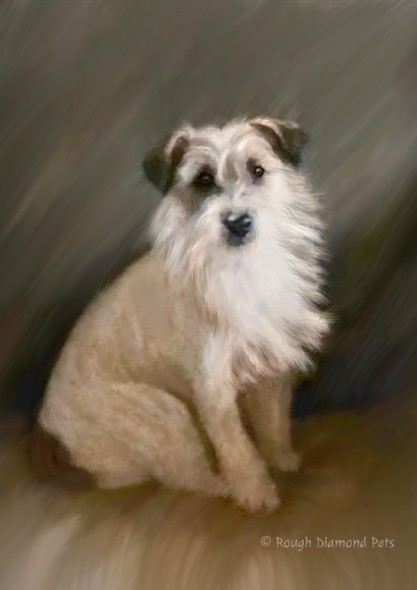 wire hair dog painting